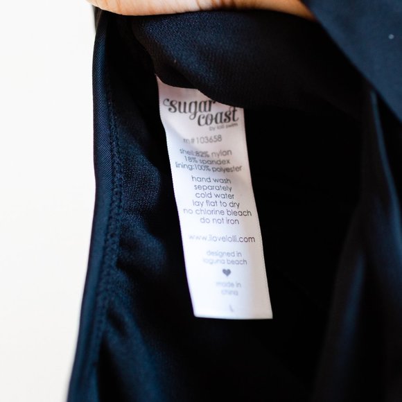 Sugar Coast by lolli swim Black One Piece Swimsuit L AB480 Large NWT - Picture 6 of 8